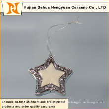 Pentagram Electroplated Keramik, Keramik Anhänger für den Weihnachtsbaum